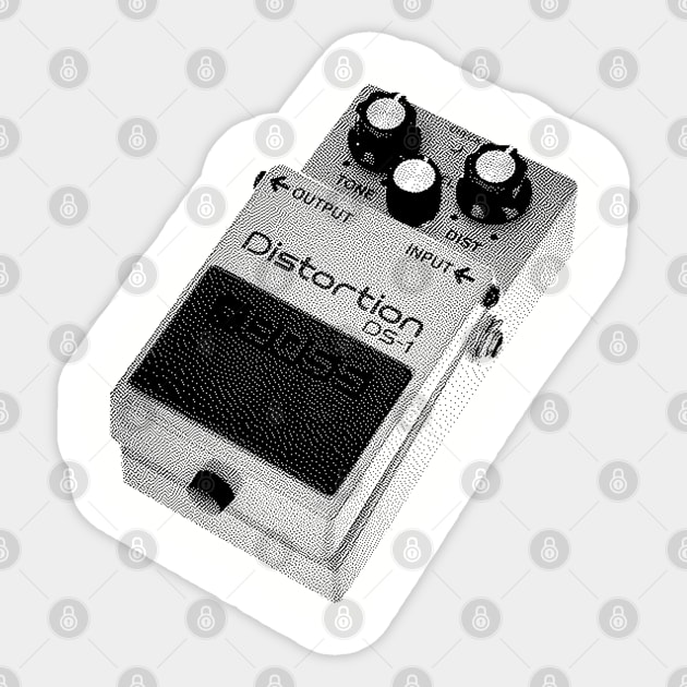 Boss DS 1 Distortion Pedal 8Bit Tribute Design Guitar Lover Sticker TeePublic